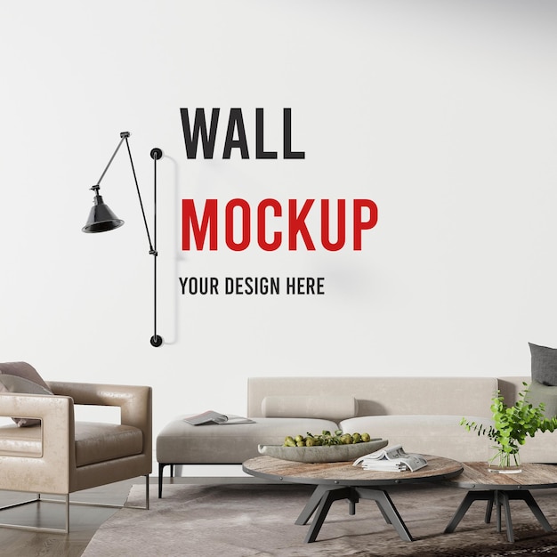 Blank wall mockup modern interior