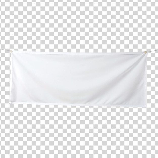 PSD blank white banner isolated on transparent background