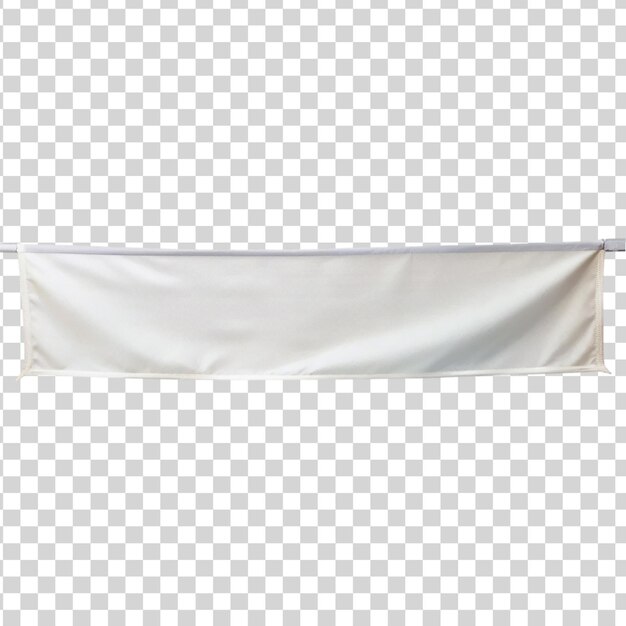 Bandiera bianca vuota isolata su sfondo trasparente