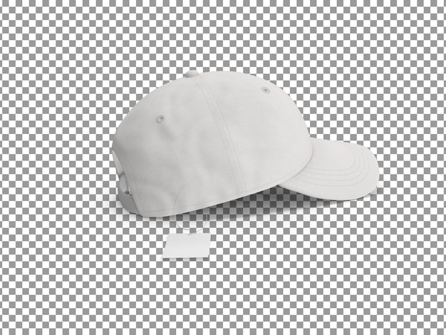 PSD blank white baseball cap isolated on transparent background