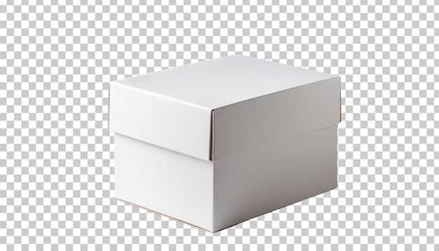 PSD blank white box isolated on transparent background 3d rendering