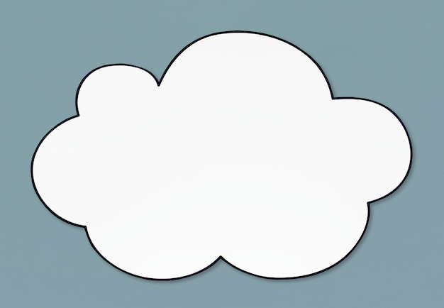 PSD blank white cloud shaped banner