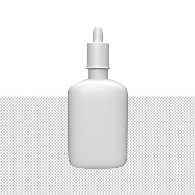 Blank white dropper bottles for product mockup 3D Render illustration