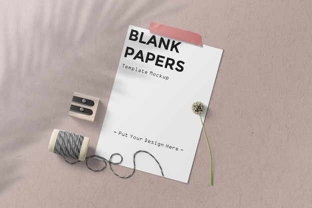 PSD blank white papers template mockup