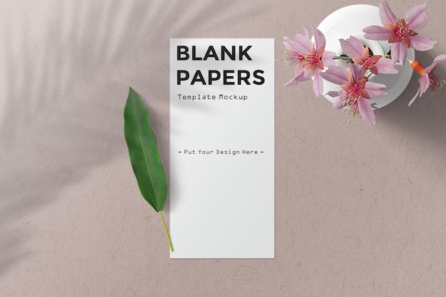 Blank white papers template mockup