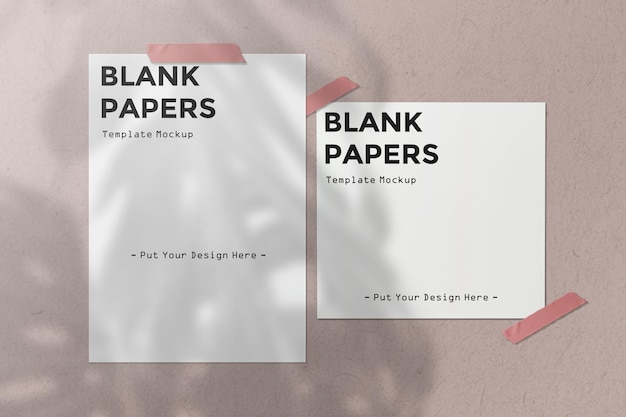 PSD blank white papers template mockup