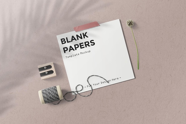 Blank white papers template mockup