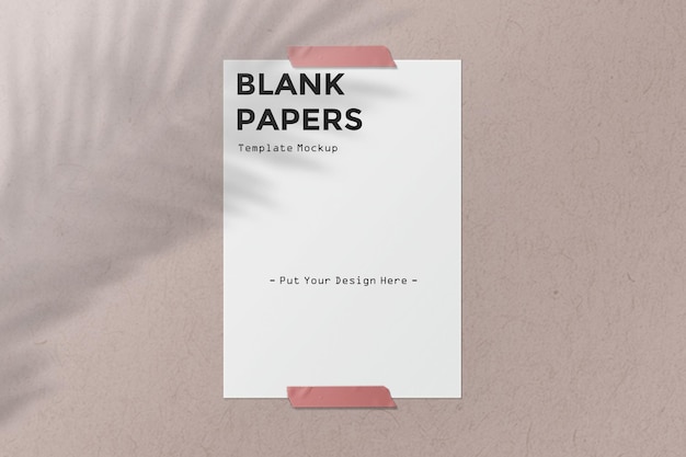 Modello di carta bianca vuota mockup