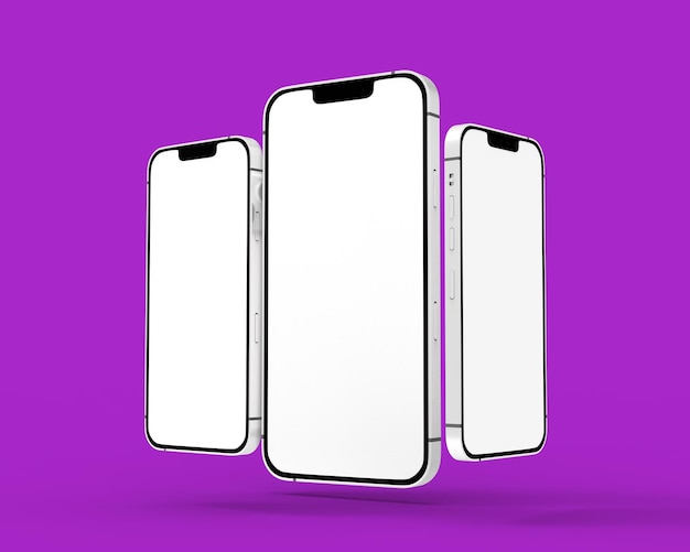 Mockup di schermo del telefono vuoto e bianco