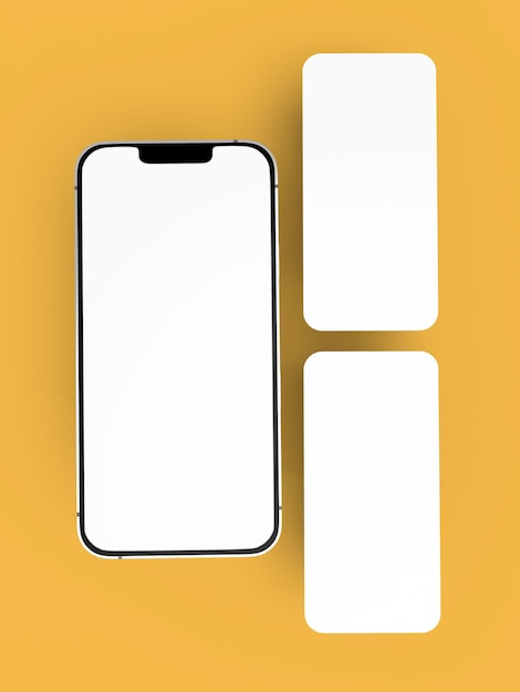 blank and white phone screen mockup