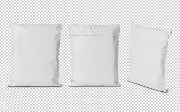 PSD blank white plastic bags mockup