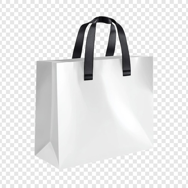 blank white shopping bag with black handles