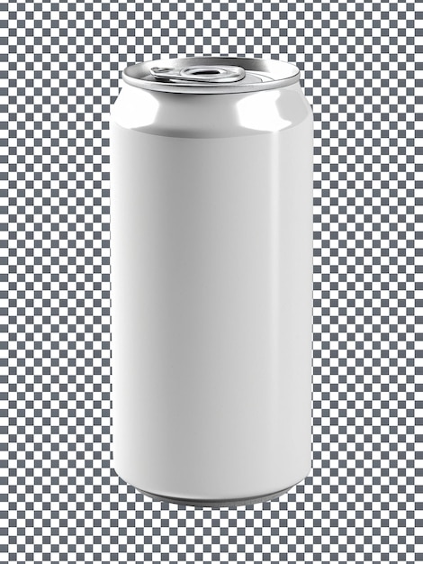 PSD blank white soda can isolated on transparent background