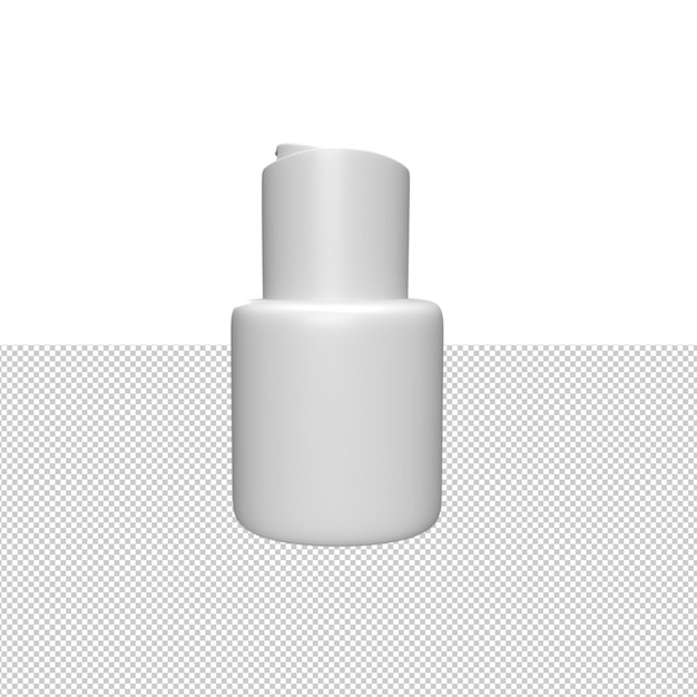 Blank white Spray bottles makeup for product mockup 3D Render illustration