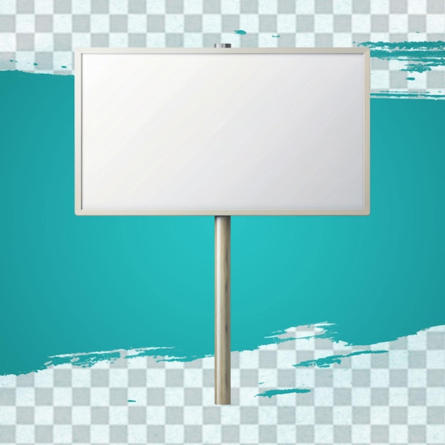 Blank whiteboard standing