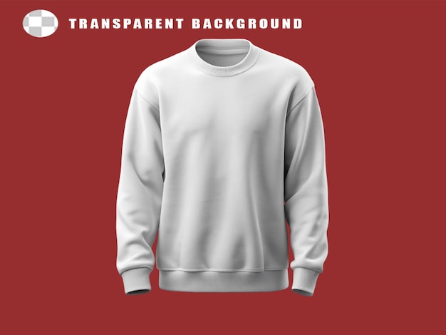 PSD blank wite trui mockup trui kleding gebreide op doorzichtige achtergrond