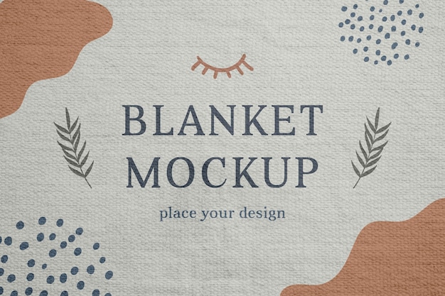 PSD blanket mock-up design with organic shapes