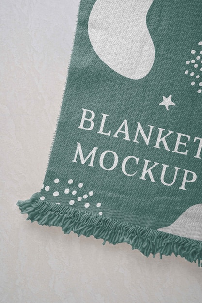 PSD blanket mock-up design with organic shapes