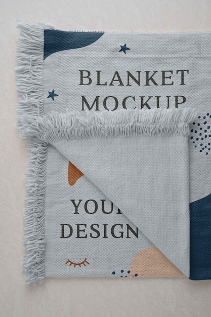 PSD blanket mock-up design with organic shapes