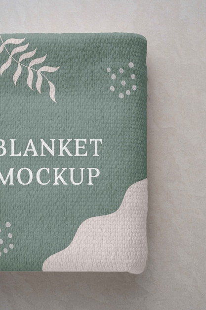 PSD blanket mock-up design with organic shapes