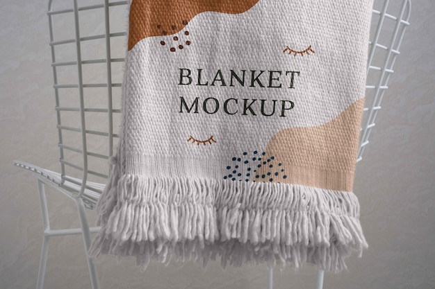 PSD blanket mock-up design with organic shapes