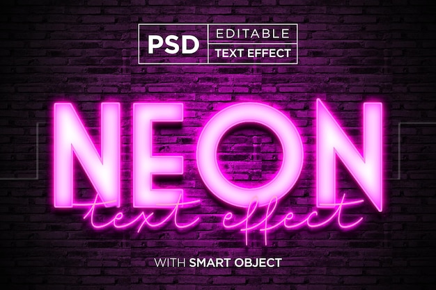 PSD blask neonowego tekstu efekt neonowy efekt