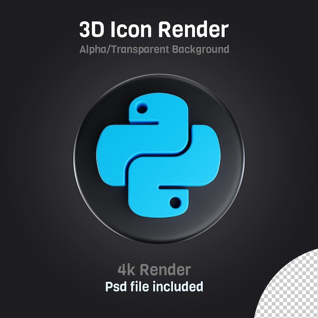 Blauw 3d pythonpictogram