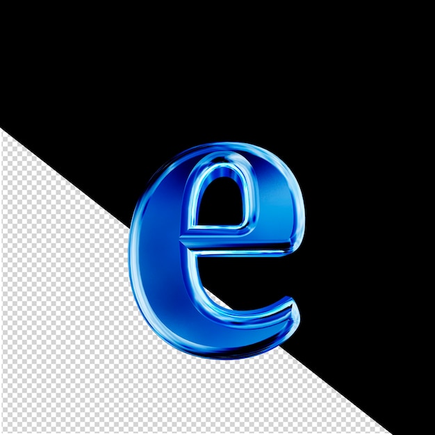 PSD blauw 3d-symbool met schuine letter e