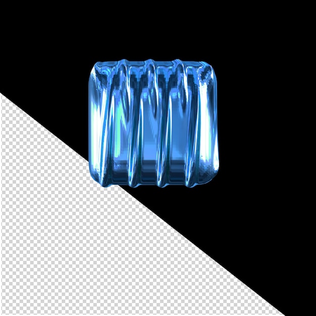 PSD blauw 3d-symbool met verticale ribben
