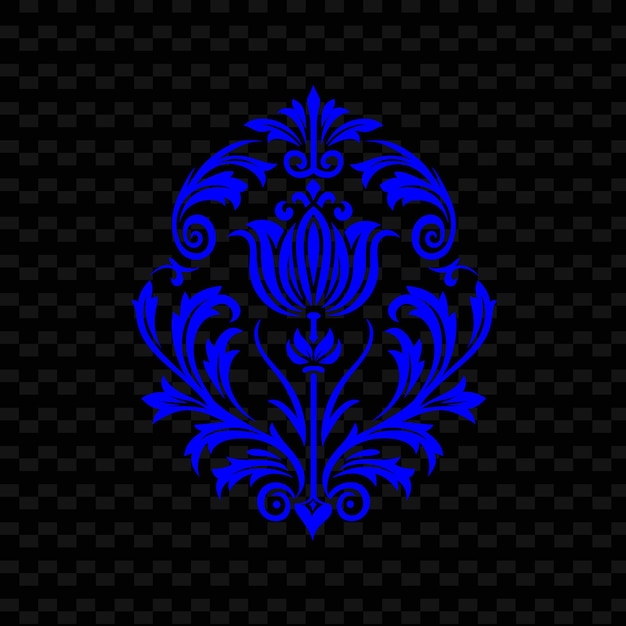 PSD blauw bloemenpatroon op een zwarte achtergrond gratis downloaden