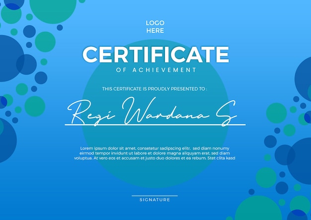 Blauw Certificaat ontwerp