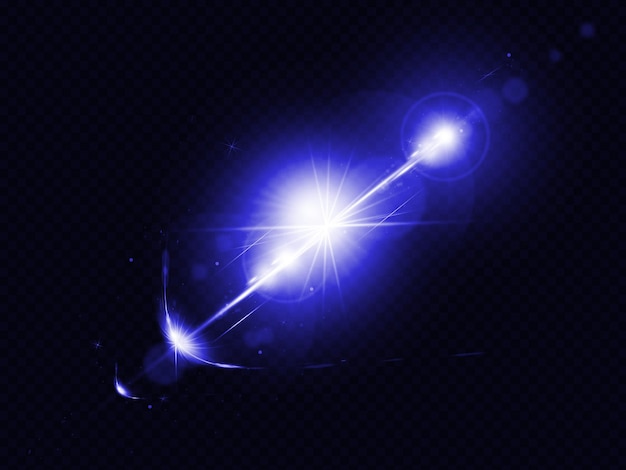 PSD blauw gloeiend licht explodeert op een donkere achtergrond transparante illustratie