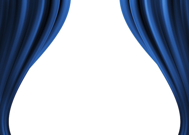 blauw gordijn op een doorzichtige achtergrond