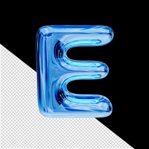 PSD blauw ijs 3d symbool letter e