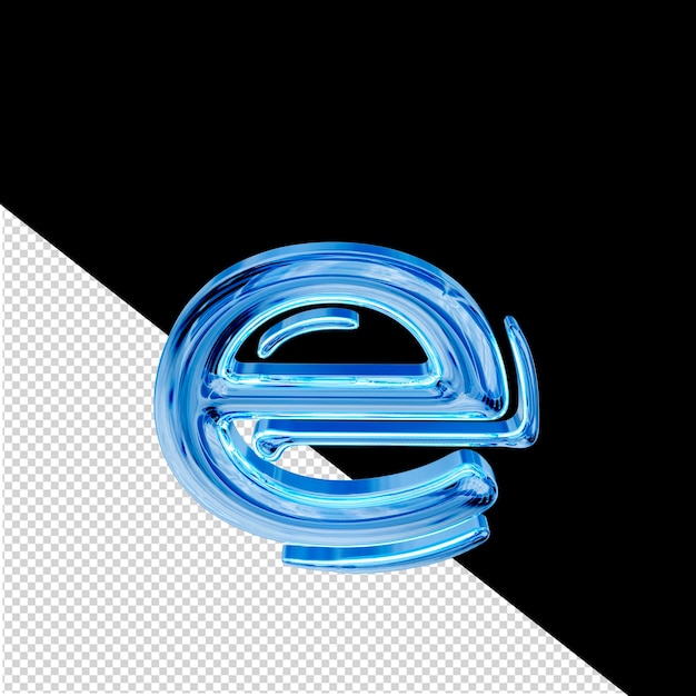 PSD blauw ijs 3d symbool letter e