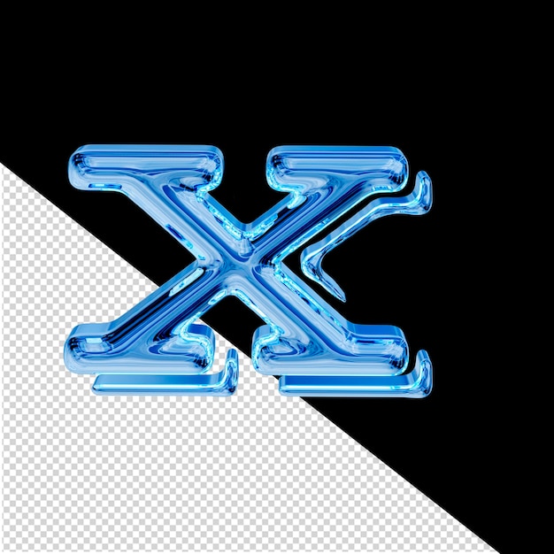 Blauw ijs 3d symbool letter x