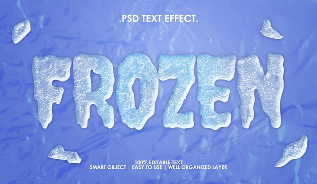 PSD blauw ijs tekststijl 3d-effect