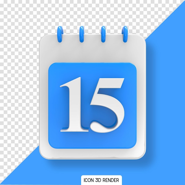 Blauw kalender dag pictogram 3d