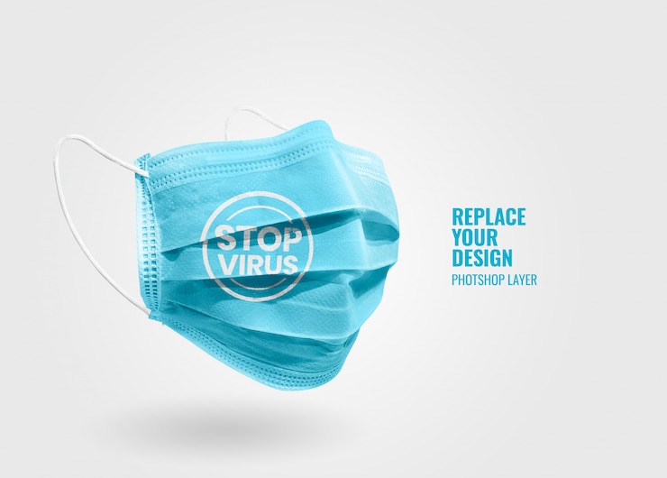 PSD blauw masker mockup