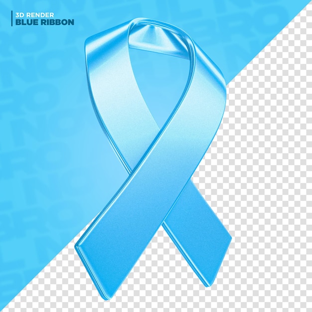 Blauw november-lintlabel 3d render voor compositie