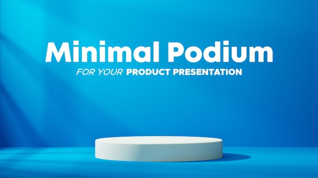 PSD blauw podium in minimale stijl voor productpresentatie