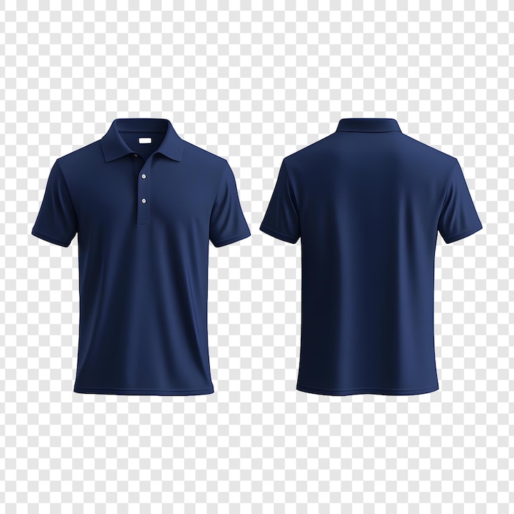 PSD blauw polo shirt png geïsoleerd op doorzichtige achtergrond