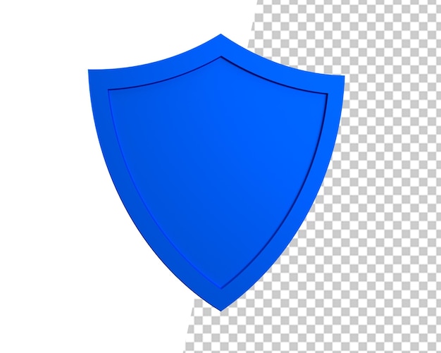 Blauw schild 3d-rendering