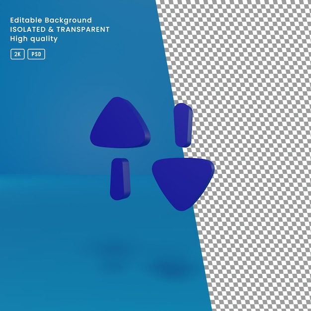 blauw Swap-pictogram 3D-rendering, overdrachtspictogram, PSD met transparante achtergrond