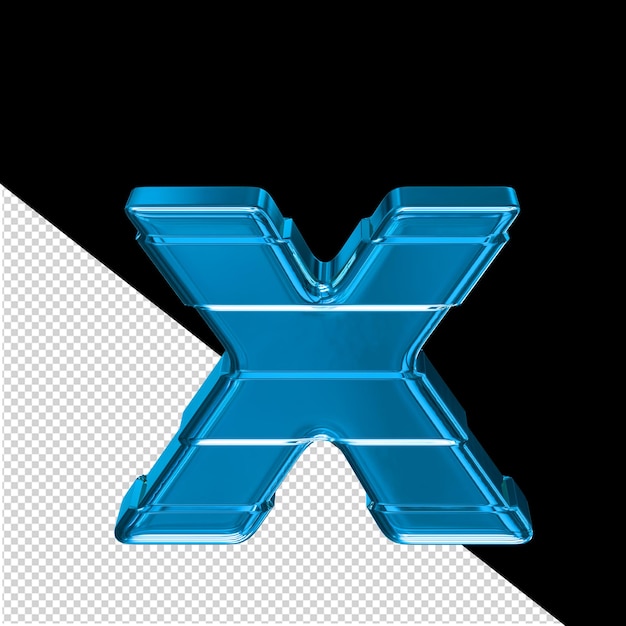 PSD blauw symbool met horizontale bandjes letter x