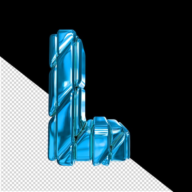 PSD blauw symbool met verticale banden letter l