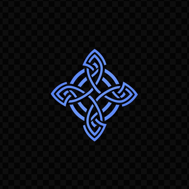 Blauw symbool op een zwarte achtergrond
