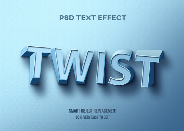 Blauw twist-teksteffect