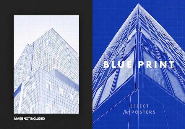 Blauwdruk foto-effect voor posters