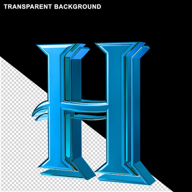 PSD blauwe 3d letter h